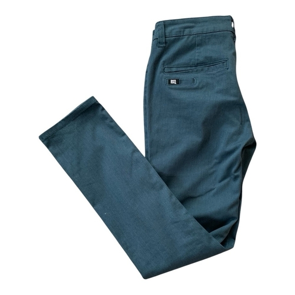 Mens Chinos RSQ Seattle Skinny Tapered Chino Pants Washed Navy Flat Front Pants - Picture 5 of 8
